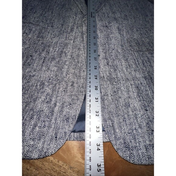 Vintage Ashford and Reede 100% Pure Silk Tweed Sport Coat Blazer Navy&White 44R - Picture 6 of 9